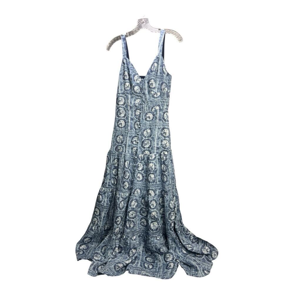 Lauren Ralph Lauren Black Label Geo-Print Linen Maxidress Size 2 Cottagecore